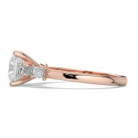 Cathedral 4 Claws with Emerald Diamonds on Band
