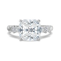 Cathedral 4 Claws with Emerald Diamonds on Band