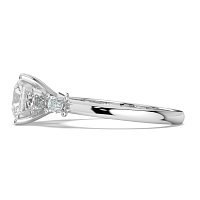 Cathedral 4 Claws with Emerald Diamonds on Band