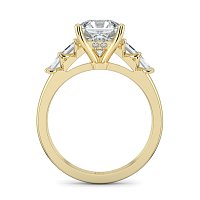Cathedral 4 Claws with Emerald Diamonds on Band