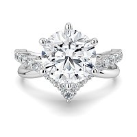 Jana 6 Claws and Double Band with Diamonds