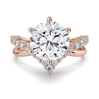 Jana 6 Claws and Double Band with Diamonds