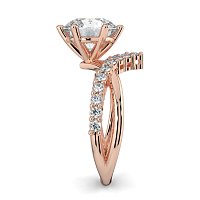 Jana 6 Claws and Double Band with Diamonds