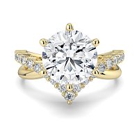 Jana 6 Claws and Double Band with Diamonds
