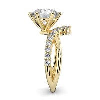Jana 6 Claws and Double Band with Diamonds