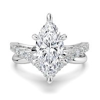 Jana 6 Claws and Double Band with Diamonds