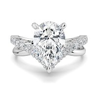 Jana 6 Claws and Double Band with Diamonds