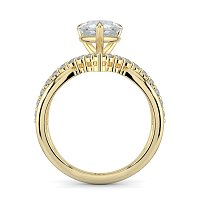 Jana 6 Claws and Double Band with Diamonds