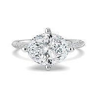 Ariel with 4 Claws with Swirled Diamonds on Band