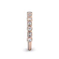 Cara Wedding Ring with Emerald and Round Diamonds on Band