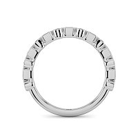 Cara Wedding Ring with Emerald and Round Diamonds on Band