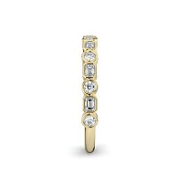 Cara Wedding Ring with Emerald and Round Diamonds on Band