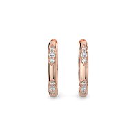 Earring Huggies with Total 0.18cts Lab-Grown Round Diamonds