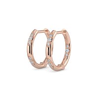 Earring Huggies with Total 0.18cts Lab-Grown Round Diamonds