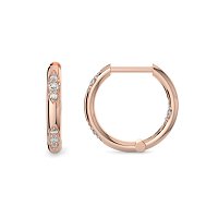 Earring Huggies with Total 0.18cts Lab-Grown Round Diamonds