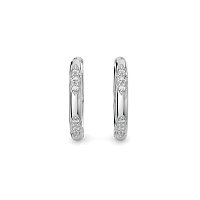 Earring Huggies with Total 0.18cts Lab-Grown Round Diamonds