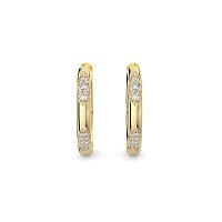 Earring Huggies with Total 0.18cts Lab-Grown Round Diamonds