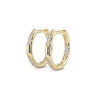 Earring Huggies with Total 0.18cts Lab-Grown Round Diamonds