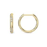 Earring Huggies with Total 0.18cts Lab-Grown Round Diamonds