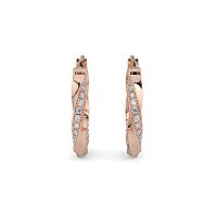 Earring Huggies with Swirling Lab-grown Diamonds