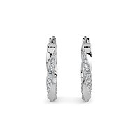 Earring Huggies with Swirling Lab-grown Diamonds