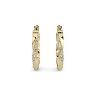 Earring Huggies with Swirling Lab-grown Diamonds