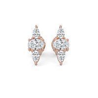 Trilogy Claw Set Earrings with Lab-grown Diamonds