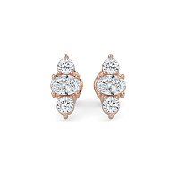 Trilogy Claw Set Earrings with Lab-grown Diamonds