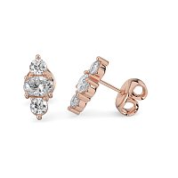 Trilogy Claw Set Earrings with Lab-grown Diamonds