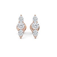Trilogy Claw Set Earrings with Lab-grown Diamonds