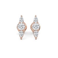 Trilogy Claw Set Earrings with Lab-grown Diamonds