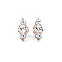 Trilogy Claw Set Earrings with Lab-grown Diamonds