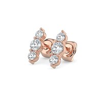 Trilogy Claw Set Earrings with Lab-grown Diamonds