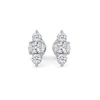 Trilogy Claw Set Earrings with Lab-grown Diamonds