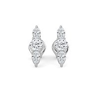 Trilogy Claw Set Earrings with Lab-grown Diamonds