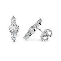 Trilogy Claw Set Earrings with Lab-grown Diamonds