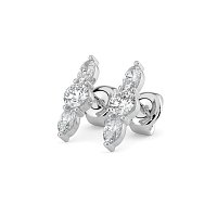 Trilogy Claw Set Earrings with Lab-grown Diamonds