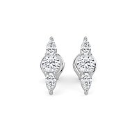 Trilogy Claw Set Earrings with Lab-grown Diamonds