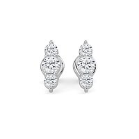 Trilogy Claw Set Earrings with Lab-grown Diamonds