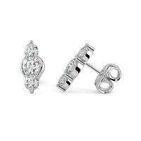 Trilogy Claw Set Earrings with Lab-grown Diamonds