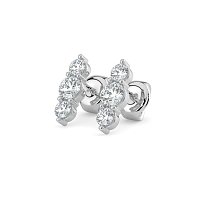 Trilogy Claw Set Earrings with Lab-grown Diamonds