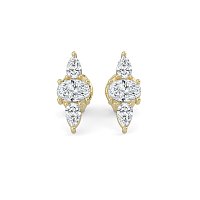 Trilogy Claw Set Earrings with Lab-grown Diamonds