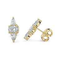 Trilogy Claw Set Earrings with Lab-grown Diamonds