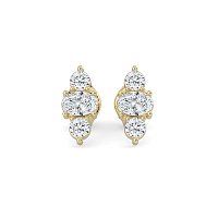 Trilogy Claw Set Earrings with Lab-grown Diamonds