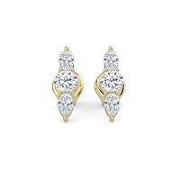 Trilogy Claw Set Earrings with Lab-grown Diamonds