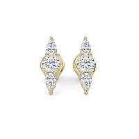 Trilogy Claw Set Earrings with Lab-grown Diamonds