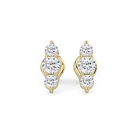 Trilogy Claw Set Earrings with Lab-grown Diamonds