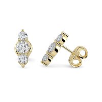 Trilogy Claw Set Earrings with Lab-grown Diamonds