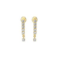 Drop Earrings with Claw Set Total 0.18cts Lab-grown Round Diamonds