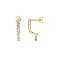 Drop Earrings with Claw Set Total 0.18cts Lab-grown Round Diamonds